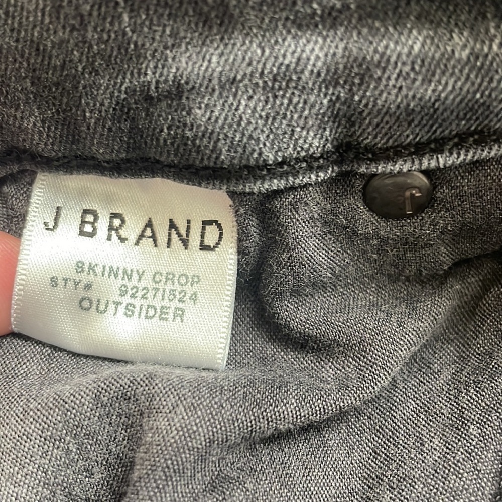 J BRAND Outsider Skinny Crop Gray Distressed Jeans size 27 - Picture 14 of 15